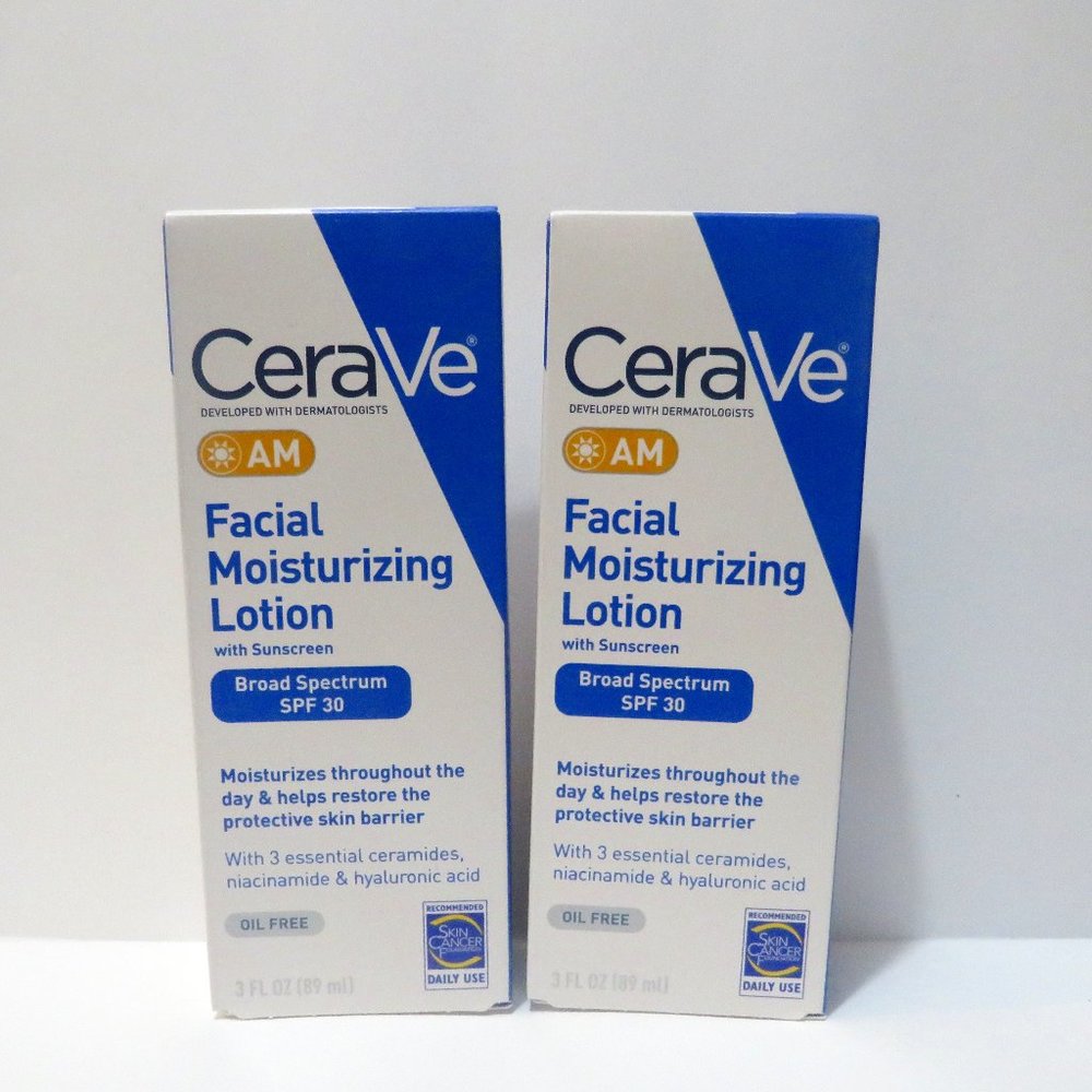 CERAVE AM FACIAL MOISTURIZING LOTION WITH SUNSCREEN SPF 30 3 OZ 2 PC LOT